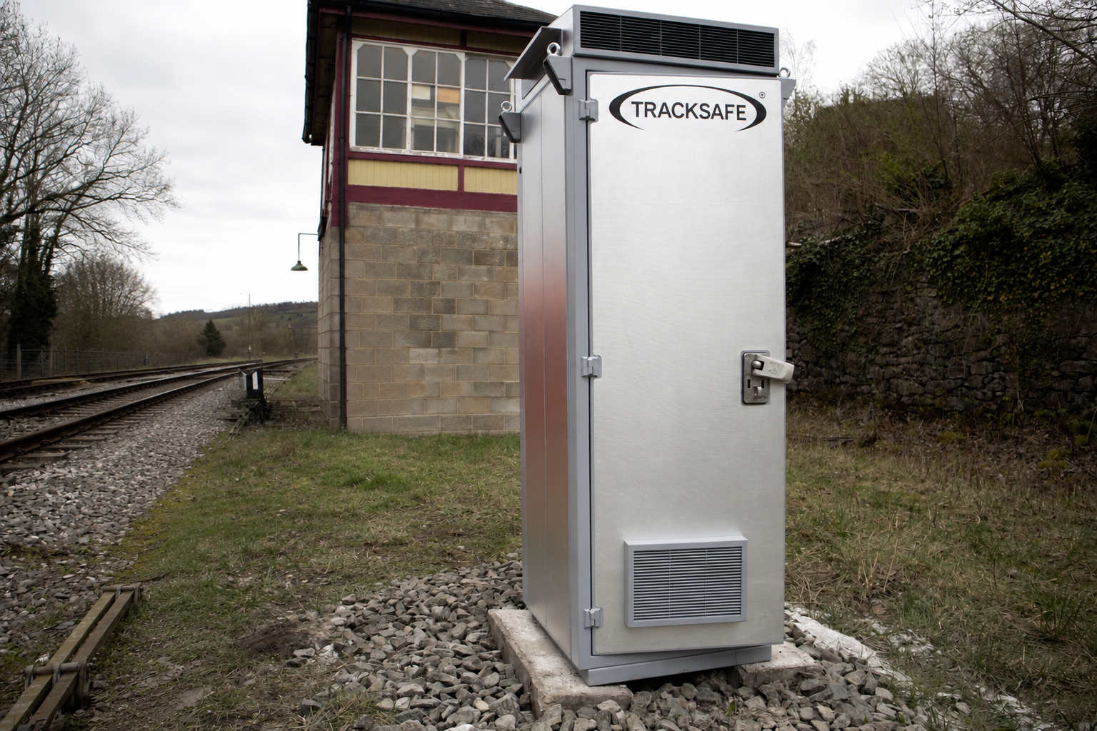 Rainford TrackSafe cabinet installed trackside