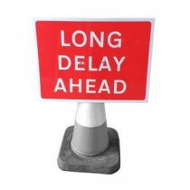Cone Sign 'Long Delay Ahead' 600 x 450 mm