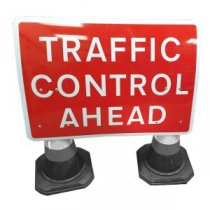 Cone Sign 'Traffic Control Ahead' 1050 x 750mm