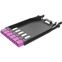 IANOS® Patching module, single size, Base-2, 6x LCD adapter heather violet, multimode OM4
