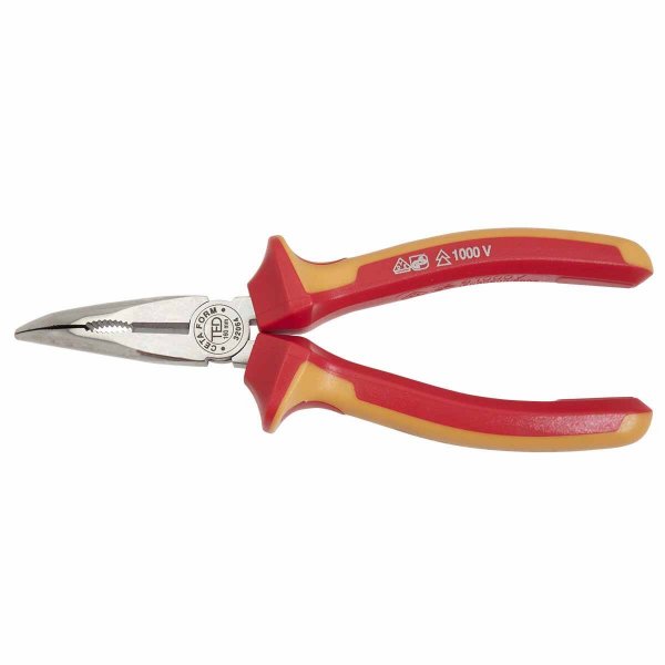 TED® Insulated long bent-nose half-round pliers