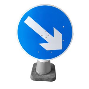 Keep Left/Right 750mm Cone Sign Reversible
