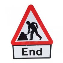 Men At Work Cone Sign 750mm with END Plate