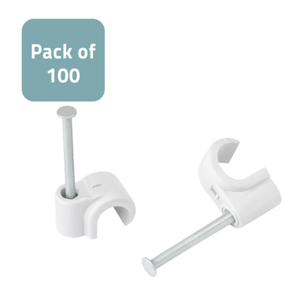 Cable Clips 5.0mm White - Pack of 100