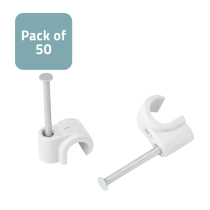 Cable Clips 14mm White - Pack of 50