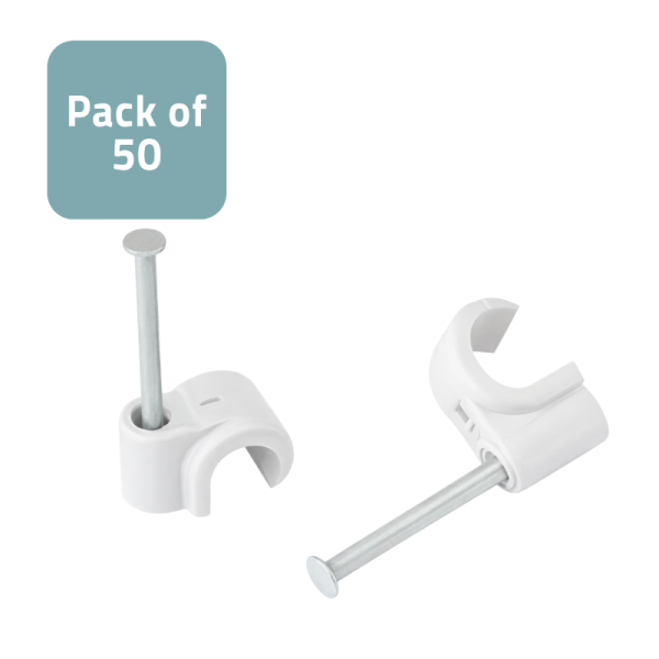 Cable Clips 16mm White - Pack of 50