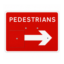 Cone Sign Pedestrian Arrow Reversible - 600 x 450mm