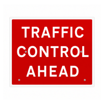 Cone Sign 'Traffic Control Ahead' (2 Cone Version) - 1050 x 750mm