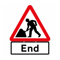 Cone Sign 'Men At Work' with END Plate - 750mm