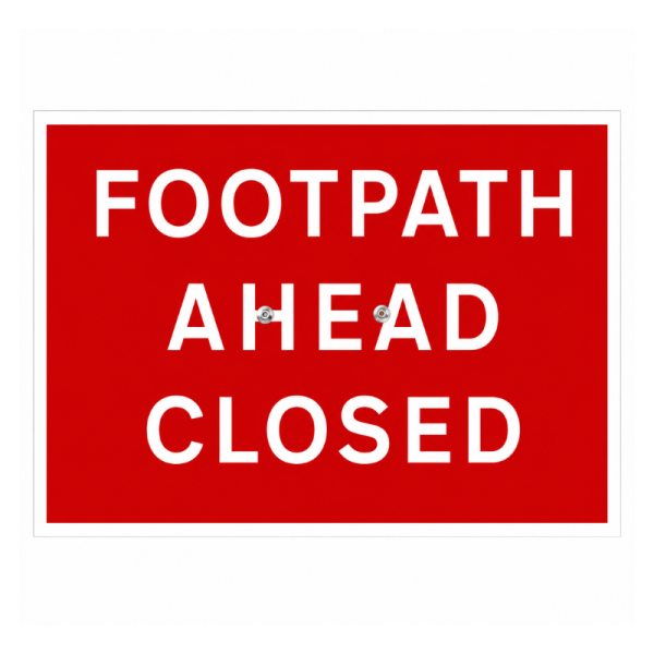 Cone Sign 'Footpath Ahead Closed' - 600 x 450mm