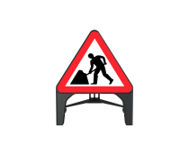 Sign Plastic 750mm Men at Work c/w frame (Q Sign)