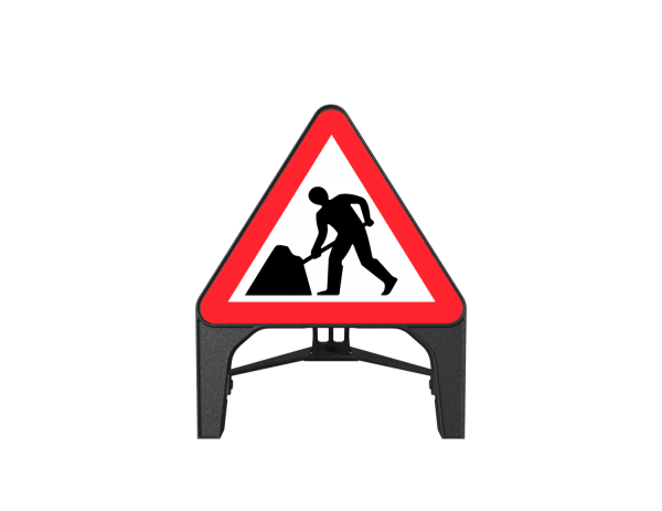 Sign Plastic 750mm Men at Work c/w frame (Q Sign)