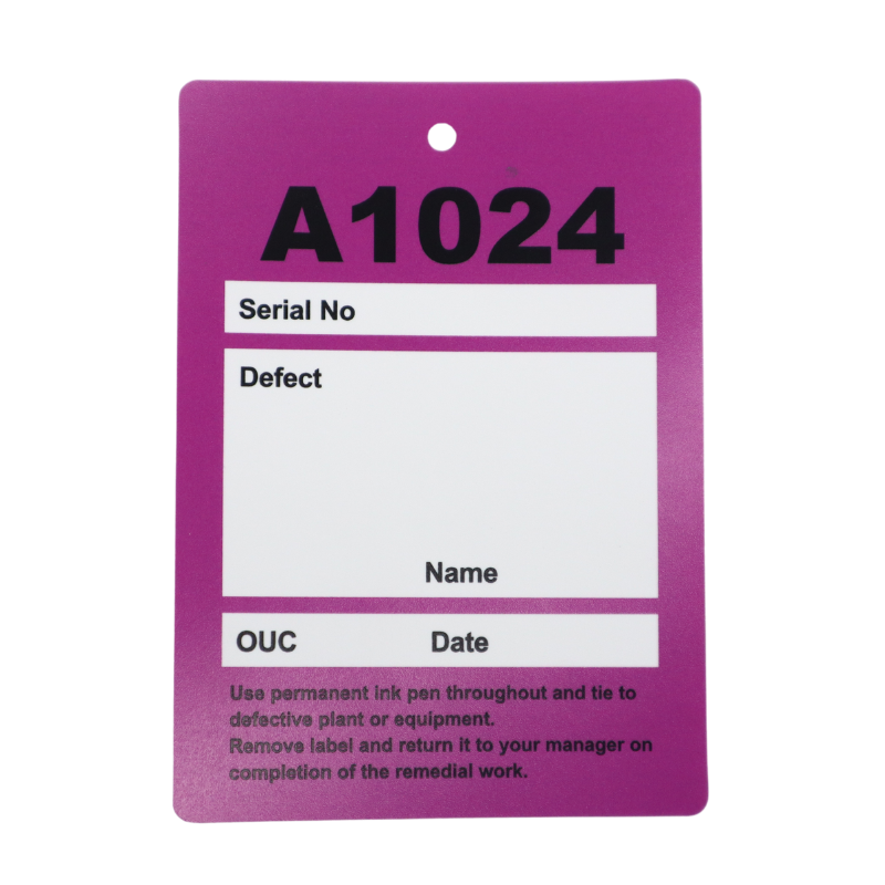 Label Defective Pole A1024 Purple - Pack of 10 - - Telenco UK
