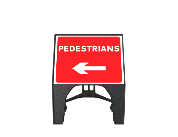 Sign Plastic 600 x 450 Pedestrian Left (Q Sign)