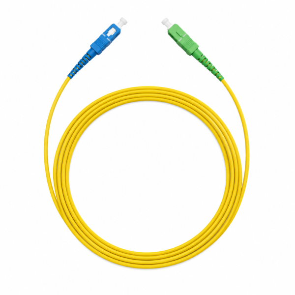 Telenco Patchcord – Yellow – Simplex – SC/APC to SC/UPC – G.657A2 – 2.0mm – 2m