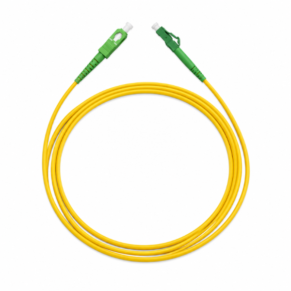 Telenco Patchcord – Yellow – Simplex – LC/APC to SC/APC – G.657A2 – 2.0mm – 2m
