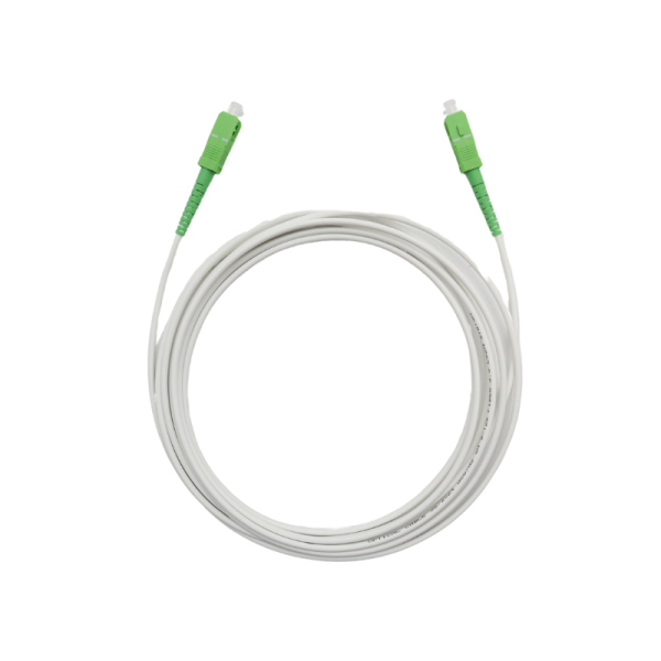 Telenco Reinforced White Subscriber Optical Patchcord SX SC/APC-SC/APC G.657A2 Ø3mm - 5m