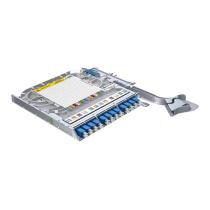 HUBER+SUHNER LISA Fibre Splice Tray 24 Way SM OS2 LC 12x Duplex L/Side G3 (TIA) Plastic 85099647 Grey (Coloured Pigtails)