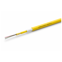 HUBER+SUHNER 24F OptiPack DJ LSFH Ø4.9mm B2ca Cable – Yellow Jacket - 1m