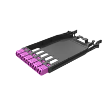 HUBER+SUHNER IANOS Patching Module 12 Fibre MM OM4 6x LC Duplex Violet 85073355 Black