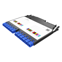 HUBER+SUHNER IANOS Splicing Module (Double) 24 Fibre SM 12x LC Duplex Blue 85072934 Black