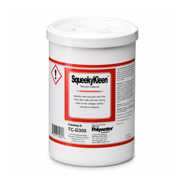 Polywater SqueekyKleen Cable Cleaning Wipes - Pack of 300