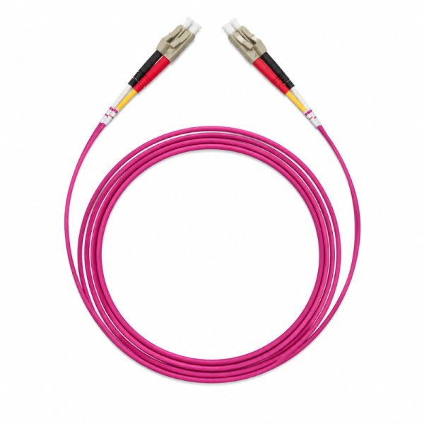 Telenco Patchcord – Magenta – Duplex – LC/UPC to LC/UPC – OM4 – 2.0mm – 2m
