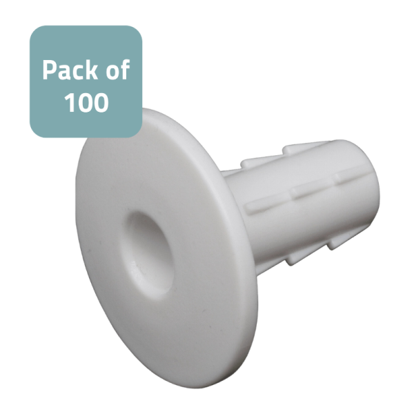 Plastic Hole Tidy White - Pack of 100