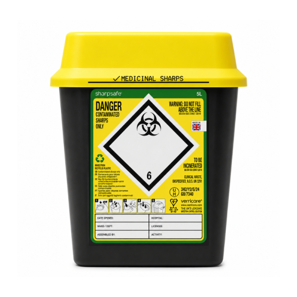Sharps Disposal Bin - 5 Litres