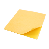 Caution Overhead Fibre Label Sticky Back 70x70mm - Pack of 10