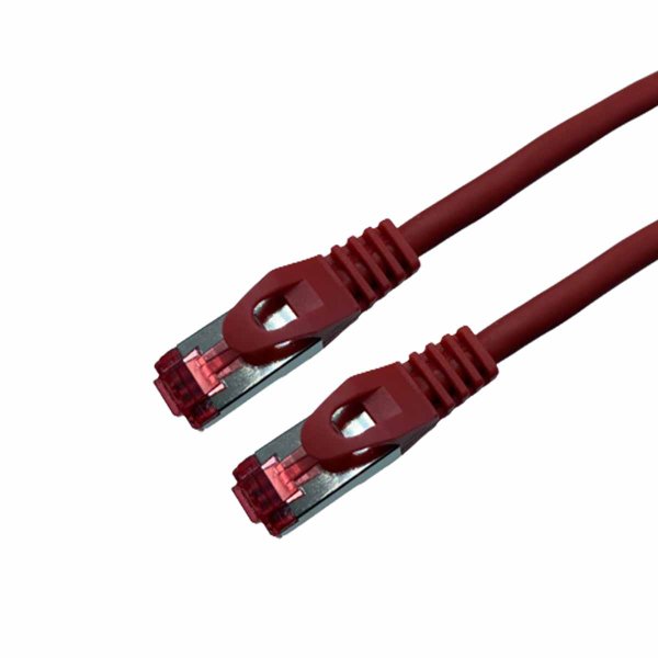 Red LSZH CAT6A SSTP Snagless RJ45 Cord with 7m Test Plug