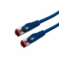CAT6A SSTP LSZH Blue Snagless RJ45 Cord with 0.20m Test Plug