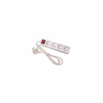 Power strip 2P+T 4 outlets with white switch Lg 1.5m