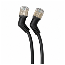 CAT6A Patchcord – FTP – Angled RJ45 to RJ45 – AWG32 – TPE – Black – 3m