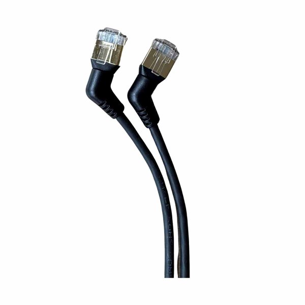 RJ45 CAT6A FTP Elbow Cord TPE AWG32 Black Lg 5m