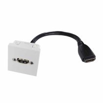 45x45 HDMI 2.0 F/F Angled 60° AWG26 Faceplate - 0.20m