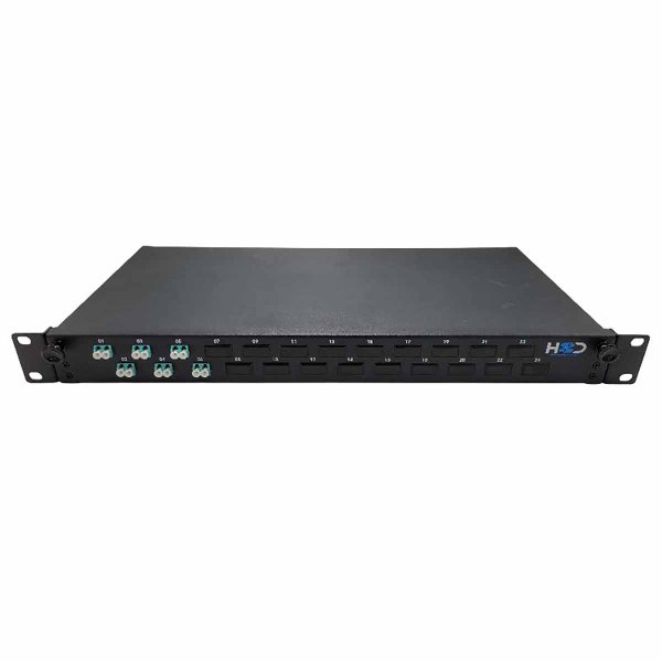 Sliding 19" drawer 1U 24 LCU DX multimode equipped with 12 LCU DX inserts