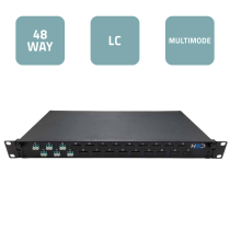 Sliding 19” Patch Panel 1U – 24 LCU DX Multimode with 12 LCU DX Inserts