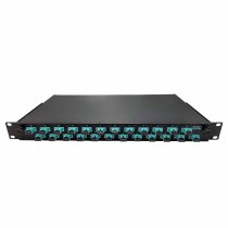 Sliding 19″ 1U 24 SCU SX single-mode drawer equipped with 12 SCA SX transits