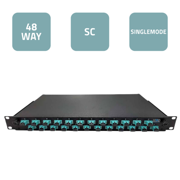 Sliding Patch Panel 19” 1U – 24 SC/UPC SX Single-mode with 12 SC/APC SX Transits