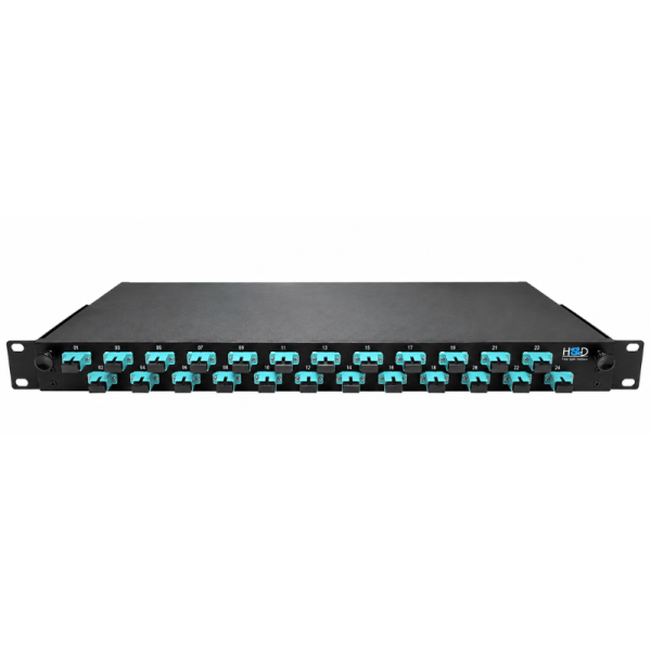 Sliding Patch Panel 19” 1U – 24 SC/UPC SX Single-mode with 12 SC/APC SX Transits