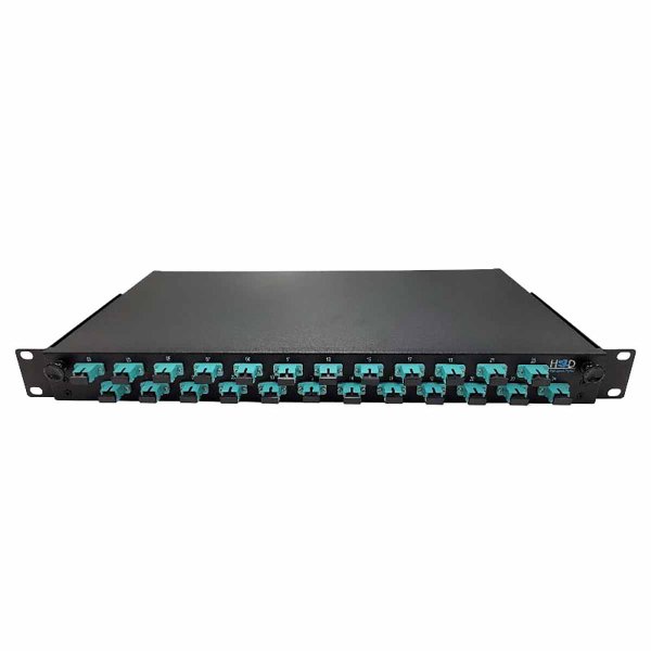 Sliding 1U 24 Port SC APC Monomode SX Fiber Optic Drawer equipped with 24 SC APC SX Adapters