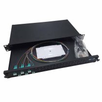 Sliding 19″ Drawer 1U 24 LC DX OM4 equipped with 12 LCU DX 24 pigtails