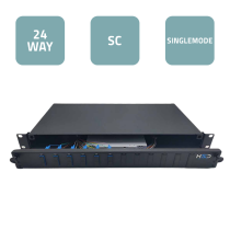 Sliding 19” Patch Panel 1U – 12 SC/UPC Duplex G.657A2 with 6 Adaptors & 12 Traversing Pigtails