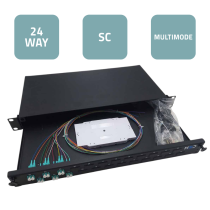 Sliding 19” Patch Panel 1U – 12 SC/APC Duplex G.657A2 with 12 Couplers & 24 Pigtails