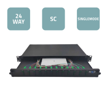 Sliding 19” Patch Panel 1U – 12 SC/APC Duplex G.657A2 with 12 Couplers & 24 Pigtails