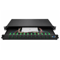 Sliding 19” Patch Panel 1U – 12 SC/APC Duplex G.657A2 with 12 Couplers & 24 Pigtails