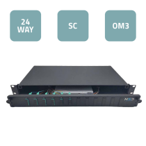 Sliding 19” Patch Panel 1U – 12 SC Duplex OM3 with 6 SC Duplex Adaptors & 12 OM3 Pigtails