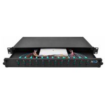 Telenco Fibre Patch Panel, 24 Way SC with 12 SC Duplex Adaptors - 19″ Sliding Patch Panel 1U