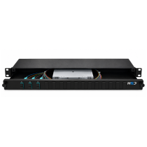 Sliding 19” Patch Panel 1U – 12 SC Duplex OM4 with 3 Trays & 6 OM4 Pigtails